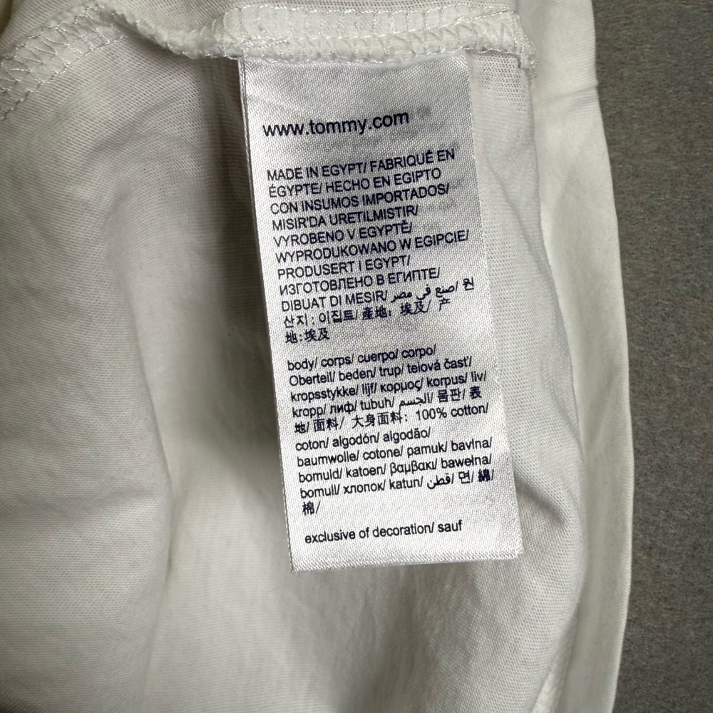 Tommy Hilfiger Mens XL White Graphic Stripe Logo Crew Neck Short Sleeve T-Shirt - Picture 5 of 6